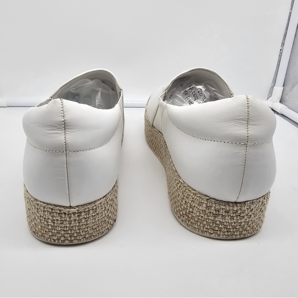 VINCE Wilden White Leather Espadrille Slip-On Flatform Loafers Sneakers sz 40 - Picture 8 of 13